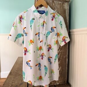 Chubbies Tropical Bird Print Men's Shirt Size M